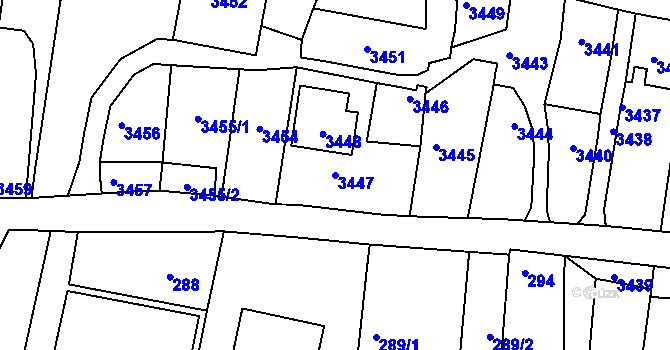 Parcela st. 3447 v KÚ Načeratice, Katastrální mapa