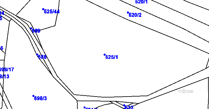 Parcela st. 525/1 v KÚ Načešice, Katastrální mapa