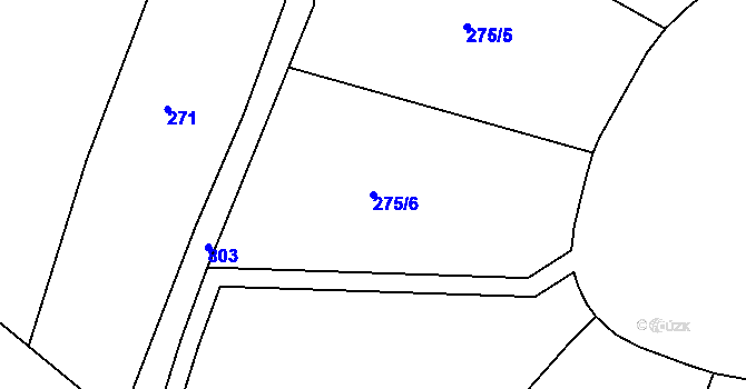 Parcela st. 275/6 v KÚ Načešice, Katastrální mapa