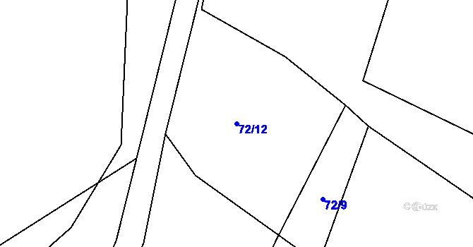 Parcela st. 72/12 v KÚ Chlístov u Nadějkova, Katastrální mapa