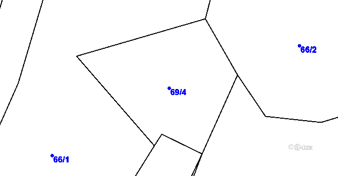 Parcela st. 69/4 v KÚ Chlístov u Nadějkova, Katastrální mapa
