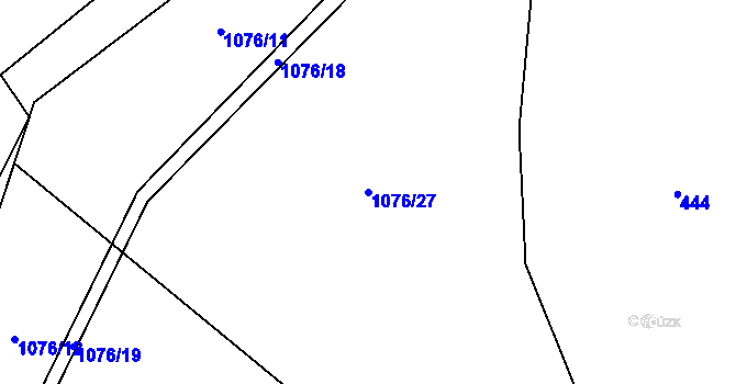 Parcela st. 1076/27 v KÚ Nadějkov, Katastrální mapa