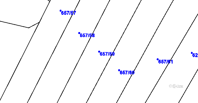 Parcela st. 657/59 v KÚ Nadějkov, Katastrální mapa