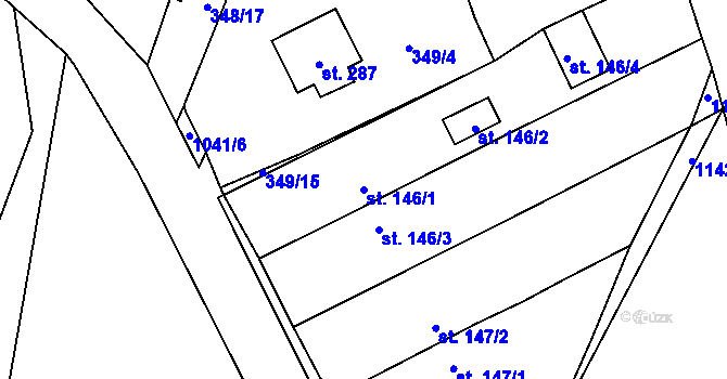Parcela st. 146/1 v KÚ Nadějkov, Katastrální mapa