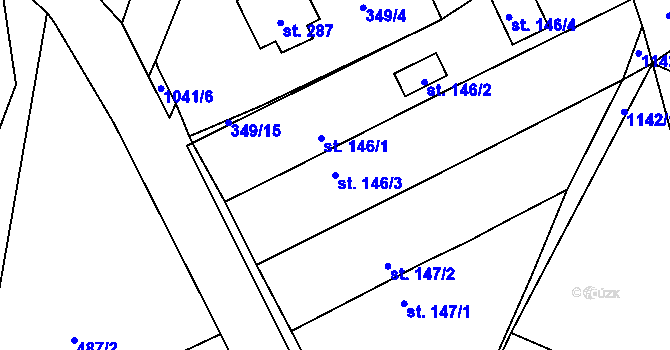 Parcela st. 146/3 v KÚ Nadějkov, Katastrální mapa