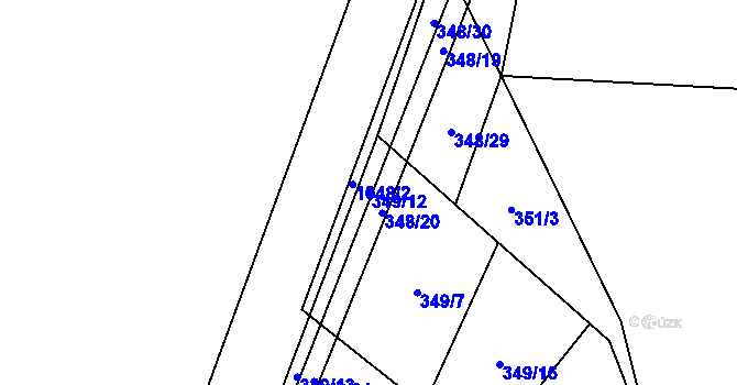 Parcela st. 349/12 v KÚ Nadějkov, Katastrální mapa
