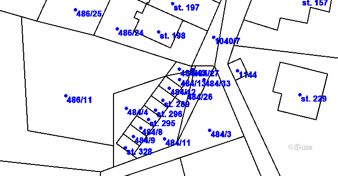 Parcela st. 484/12 v KÚ Nadějkov, Katastrální mapa