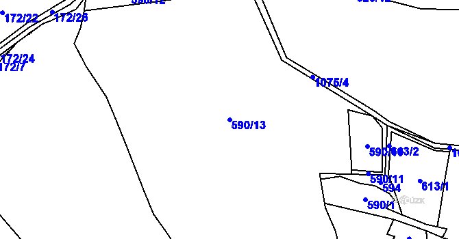 Parcela st. 590/13 v KÚ Starcova Lhota, Katastrální mapa