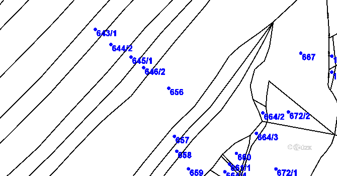 Parcela st. 656 v KÚ Nadějov, Katastrální mapa