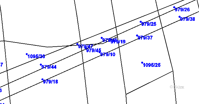 Parcela st. 979/10 v KÚ Nadějov, Katastrální mapa