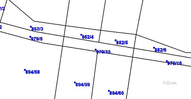 Parcela st. 979/15 v KÚ Nadějov, Katastrální mapa