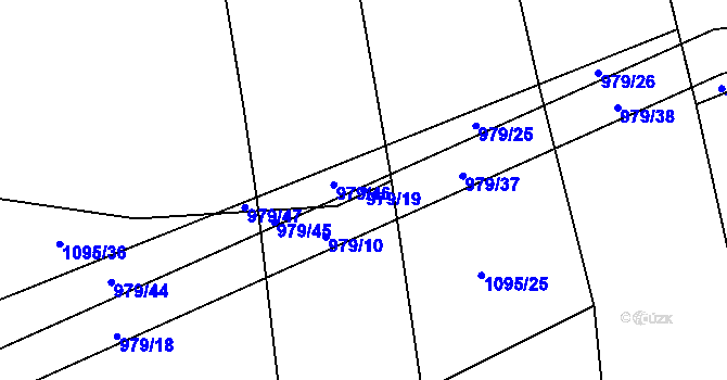 Parcela st. 979/19 v KÚ Nadějov, Katastrální mapa
