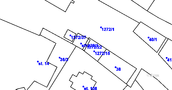 Parcela st. 1272/22 v KÚ Nadějov, Katastrální mapa