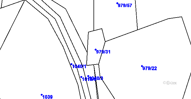 Parcela st. 979/31 v KÚ Nadějov, Katastrální mapa