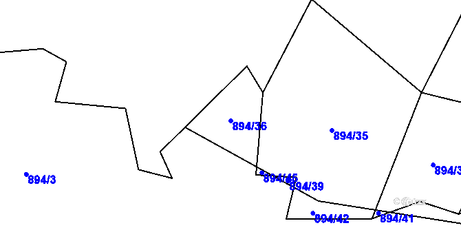 Parcela st. 894/36 v KÚ Nadějov, Katastrální mapa