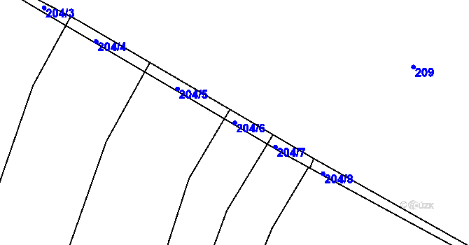 Parcela st. 204/6 v KÚ Kostelec u Nadryb, Katastrální mapa