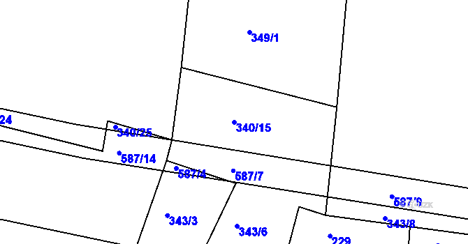 Parcela st. 340/15 v KÚ Kostelec u Nadryb, Katastrální mapa