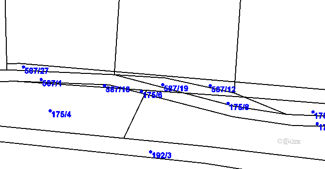 Parcela st. 587/19 v KÚ Kostelec u Nadryb, Katastrální mapa