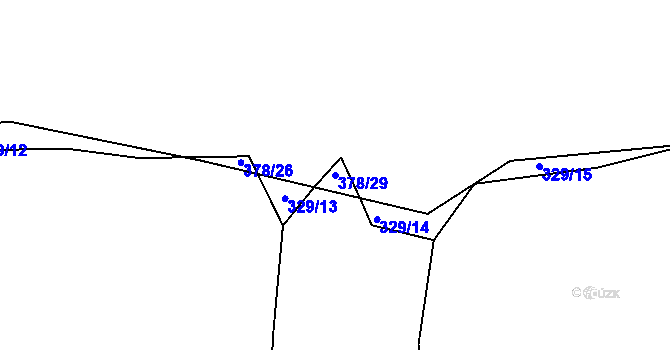 Parcela st. 378/29 v KÚ Nadryby, Katastrální mapa
