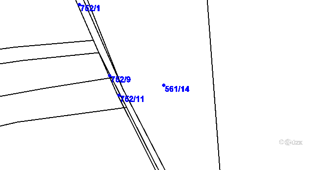Parcela st. 561/14 v KÚ Nadryby, Katastrální mapa