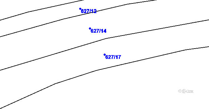 Parcela st. 627/17 v KÚ Nadryby, Katastrální mapa