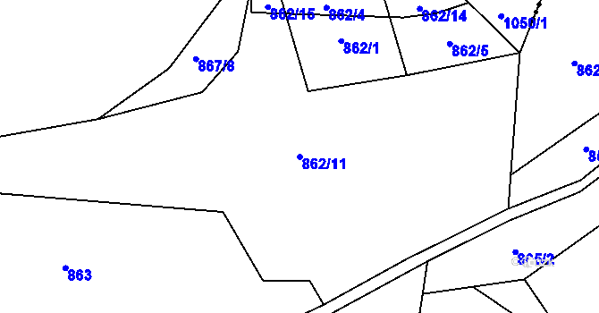 Parcela st. 862/11 v KÚ Nahoruby, Katastrální mapa