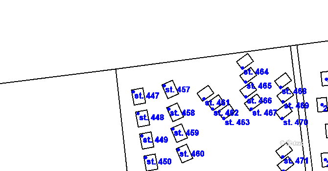 Parcela st. 457 v KÚ Živohošť, Katastrální mapa