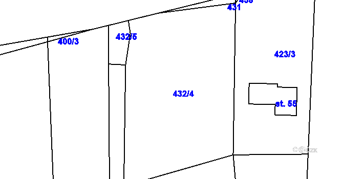 Parcela st. 432/4 v KÚ Krušlov, Katastrální mapa