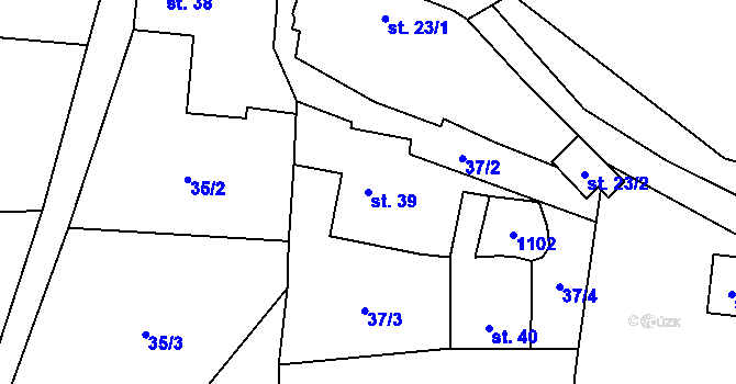 Parcela st. 39 v KÚ Nahořany u Čkyně, Katastrální mapa
