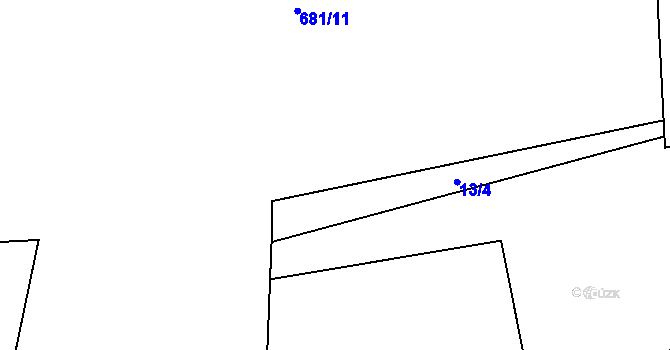 Parcela st. 13/3 v KÚ Nahořany u Čkyně, Katastrální mapa