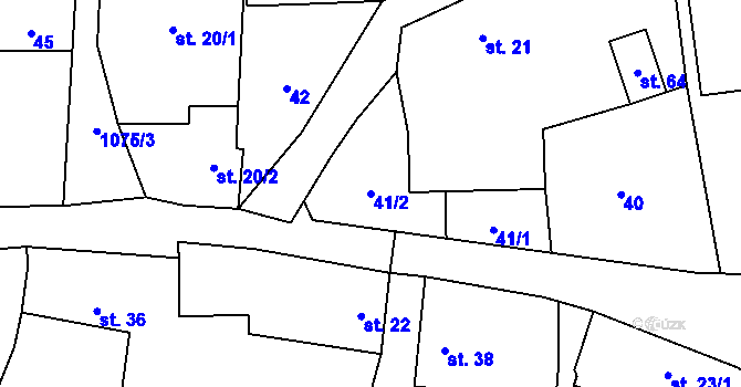 Parcela st. 41/2 v KÚ Nahořany u Čkyně, Katastrální mapa