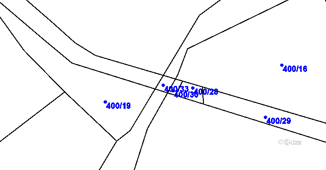 Parcela st. 400/33 v KÚ Nahořany u Čkyně, Katastrální mapa