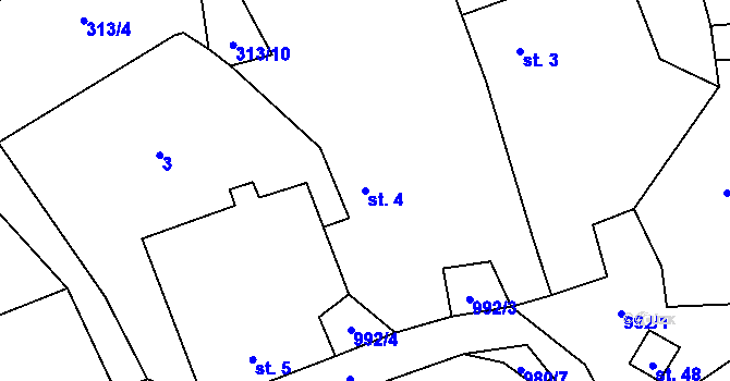 Parcela st. 4 v KÚ Vacovice, Katastrální mapa