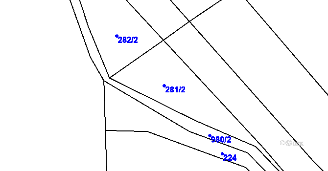 Parcela st. 281/2 v KÚ Vacovice, Katastrální mapa