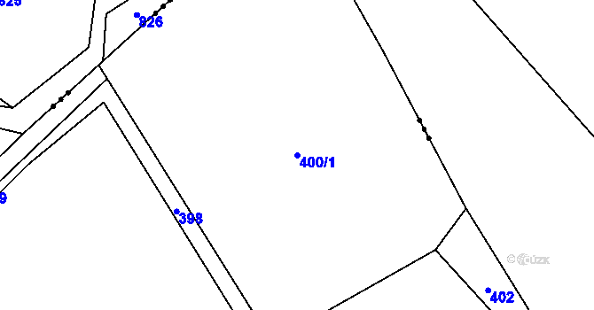 Parcela st. 400/1 v KÚ Vacovice, Katastrální mapa