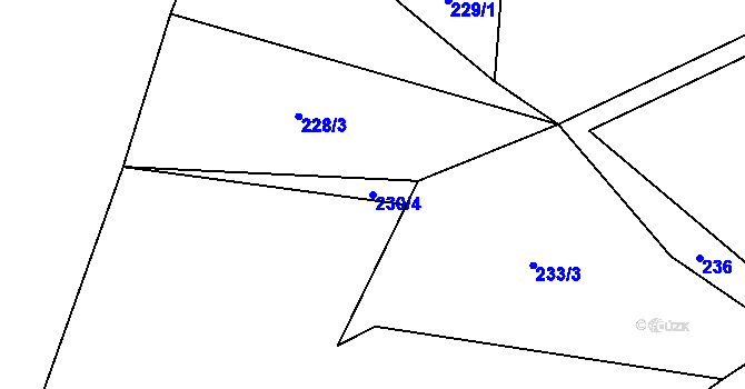 Parcela st. 230/4 v KÚ Vacovice, Katastrální mapa