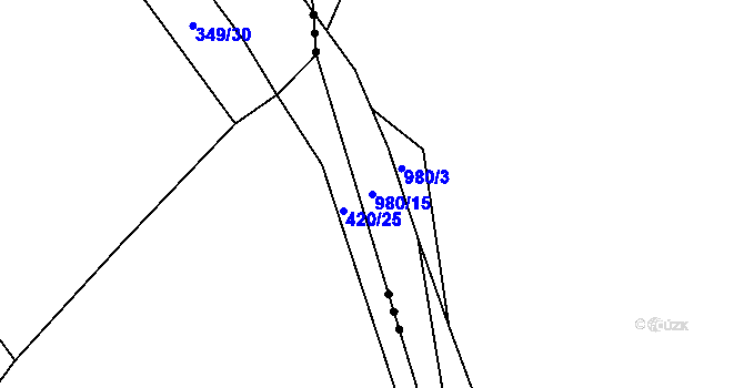 Parcela st. 980/15 v KÚ Vacovice, Katastrální mapa