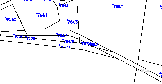 Parcela st. 767/4 v KÚ Vacovice, Katastrální mapa
