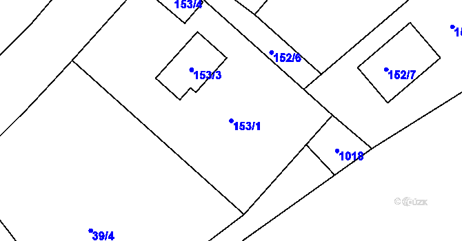 Parcela st. 153/1 v KÚ Dolsko, Katastrální mapa