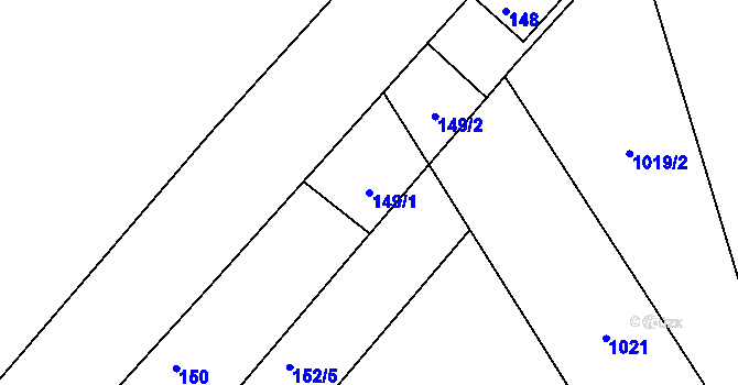 Parcela st. 149/1 v KÚ Dolsko, Katastrální mapa