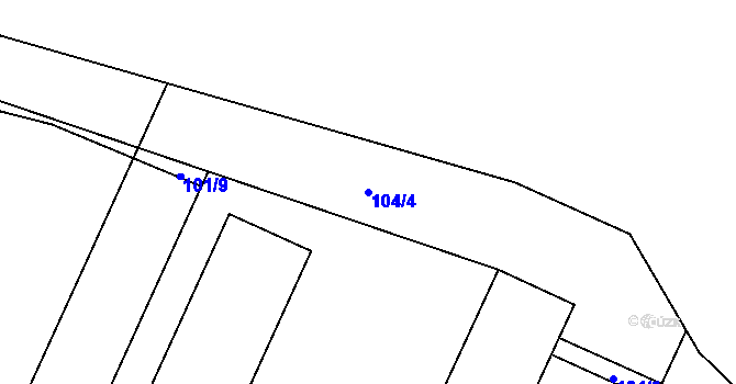Parcela st. 104/4 v KÚ Lhota u Nahořan, Katastrální mapa