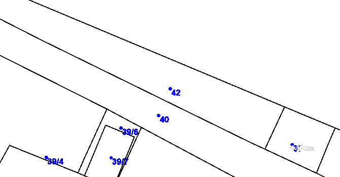 Parcela st. 42 v KÚ Lhota u Nahořan, Katastrální mapa