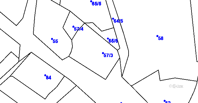 Parcela st. 57 v KÚ Lhota u Nahořan, Katastrální mapa