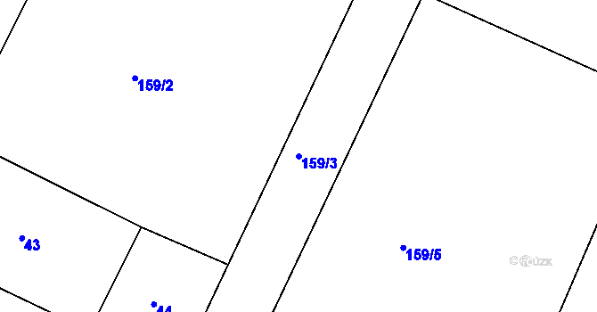 Parcela st. 159/3 v KÚ Lhota u Nahořan, Katastrální mapa