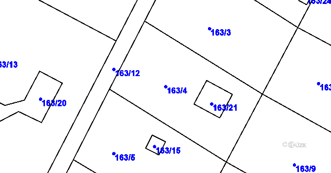 Parcela st. 163/4 v KÚ Lhota u Nahořan, Katastrální mapa