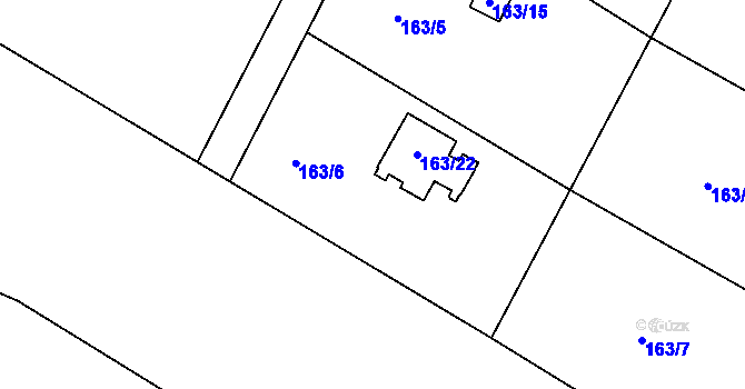 Parcela st. 163/6 v KÚ Lhota u Nahořan, Katastrální mapa