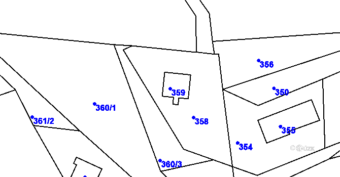 Parcela st. 359 v KÚ Lhota u Nahořan, Katastrální mapa