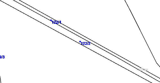 Parcela st. 122/2 v KÚ Lhota u Nahořan, Katastrální mapa