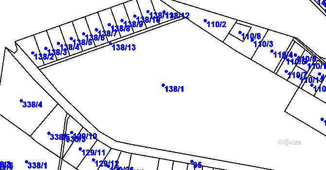 Parcela st. 138/1 v KÚ Lhota u Nahořan, Katastrální mapa