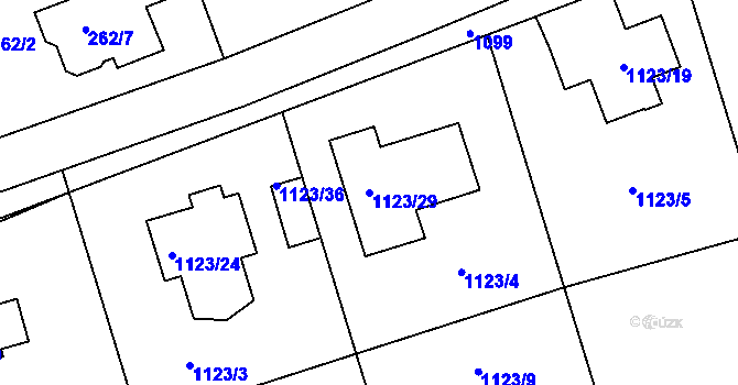 Parcela st. 1123/29 v KÚ Nahořany nad Metují, Katastrální mapa